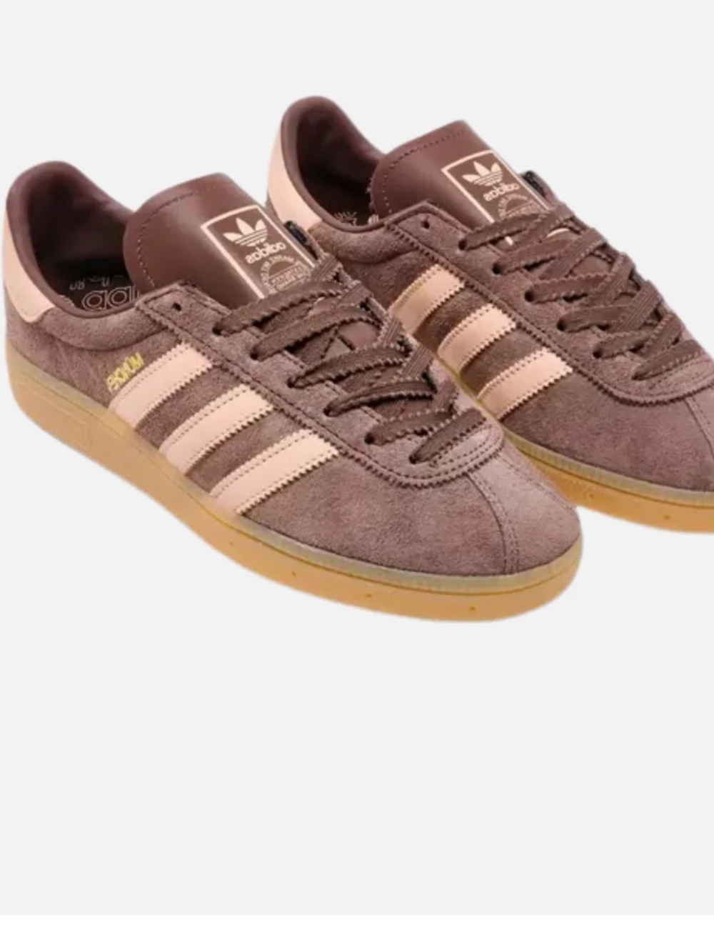 NWT adidas munchen brown/pink suede sneakers *rare*